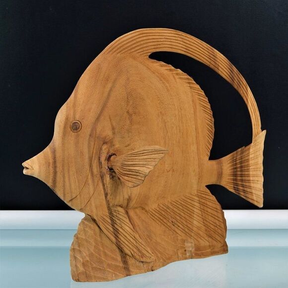 Tropical Oceanic Fish Wood Carved Aquatic Home - Picture 7 of 12